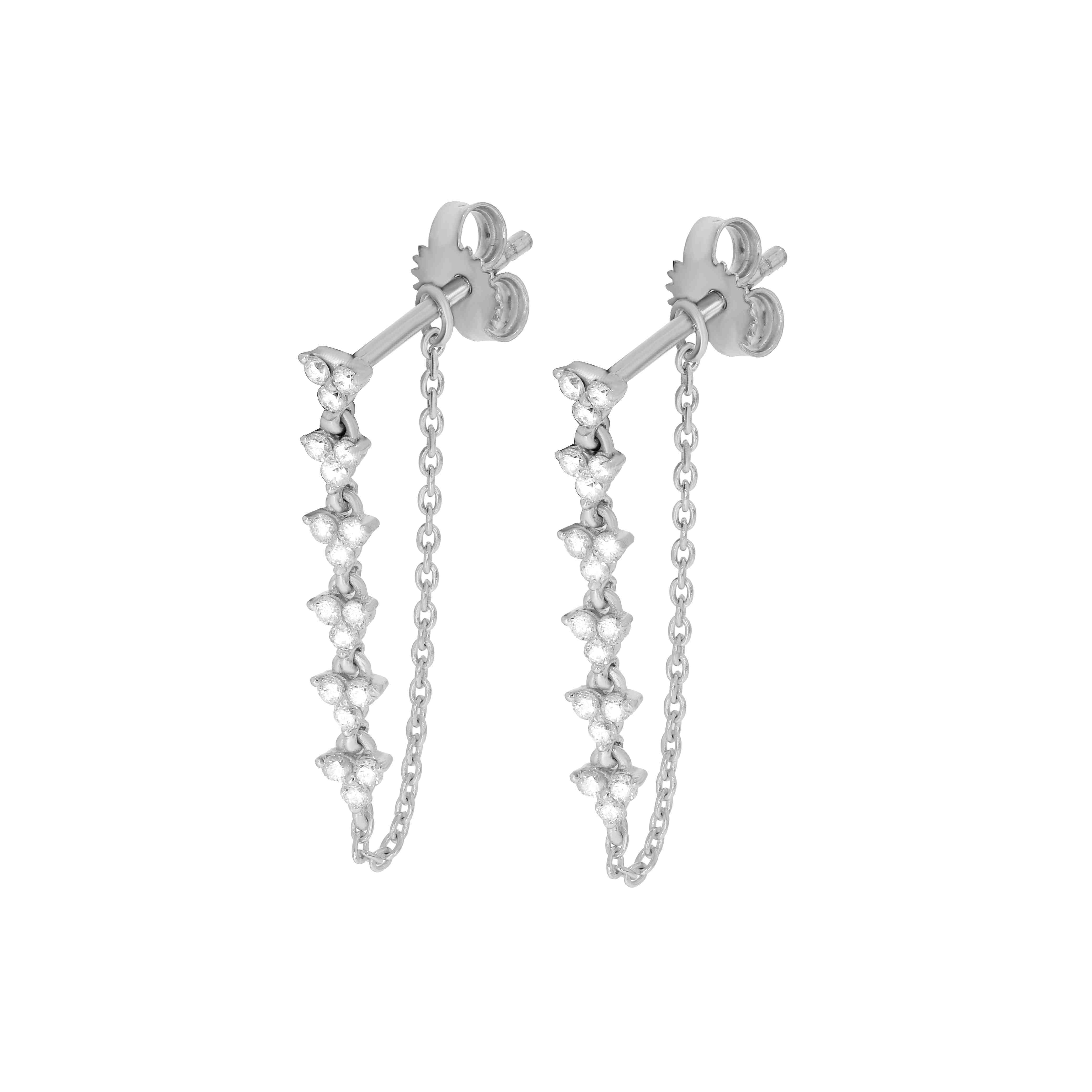 Multi Diamond Chain Stud Earring ER21821A